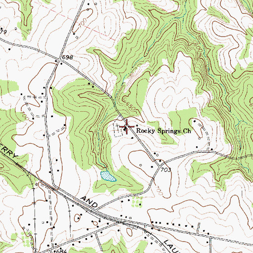 Topographic Map of Rocky Springs Church, SC
