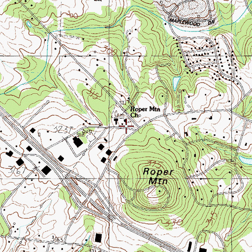 Topographic Map of Roper Mountain Church, SC