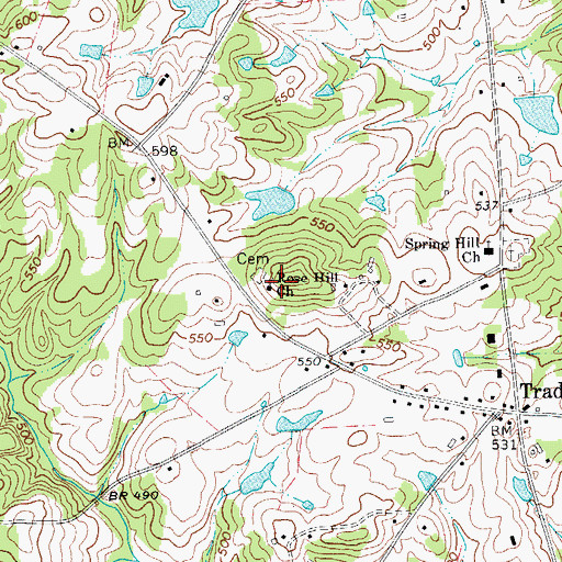 Topographic Map of Rose Hill Church, SC