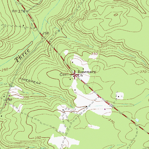 Topographic Map of Old Rosemary Baptist Church, SC