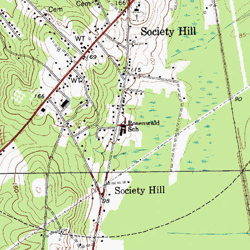 Topographic Map of Rosenwald School, SC