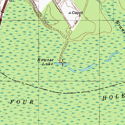 Topographic Map of Rowser Lake, SC