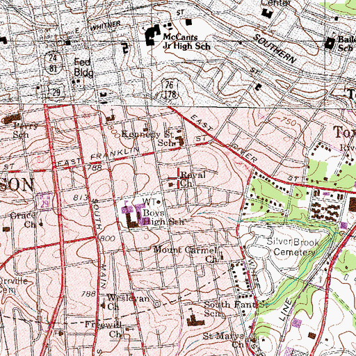 Topographic Map of Royal Baptist Church, SC