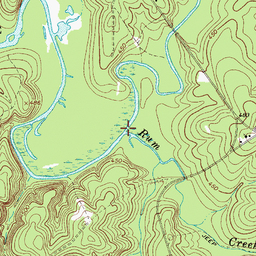 Topographic Map of Rum Creek, SC