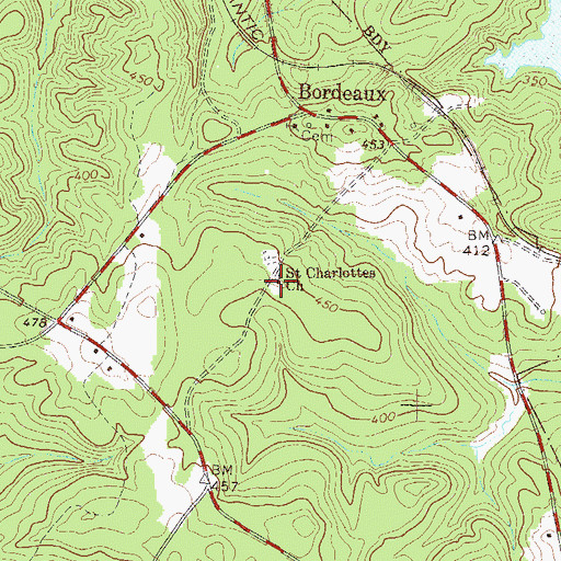 Topographic Map of Saint Charlottes Church, SC
