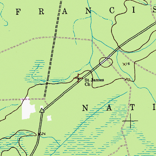 Topographic Map of Saint James Church, SC