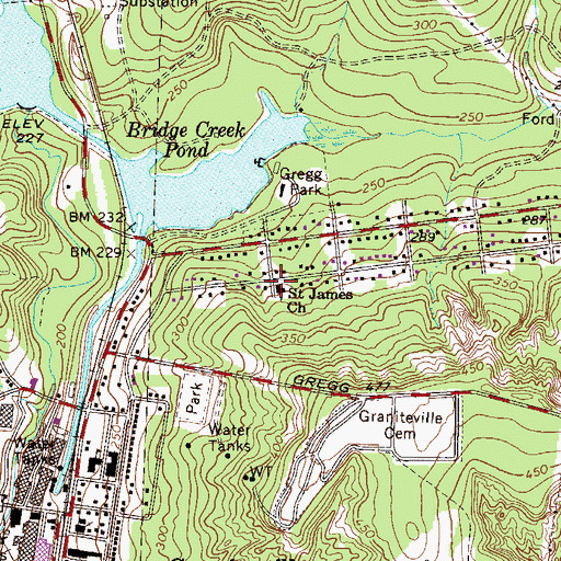 Topographic Map of Saint James Lutheran Church, SC