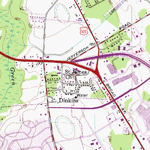 Topographic Map of Saint James Church, SC