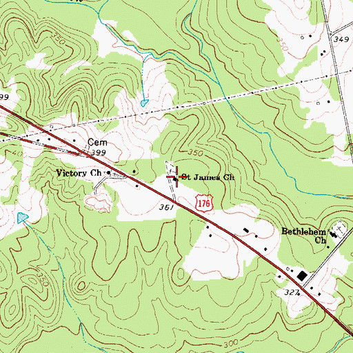 Topographic Map of Saint James Church, SC
