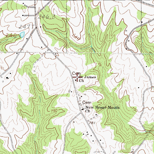 Topographic Map of Saint James Church, SC