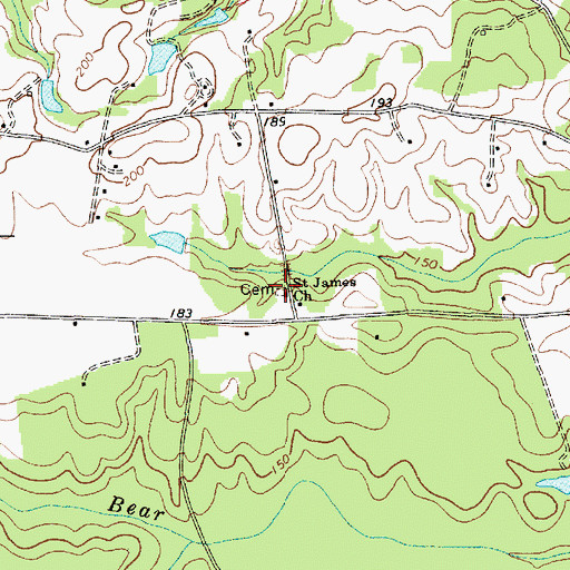 Topographic Map of Saint James Church, SC