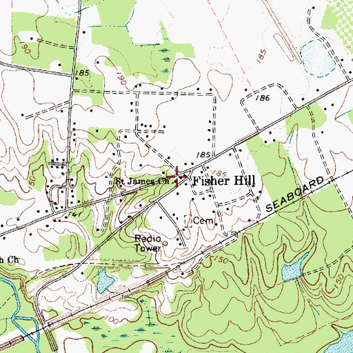 Topographic Map of Saint James Baptist Church, SC