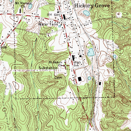 Topographic Map of Saint James African Methodist Episcopal Church, SC