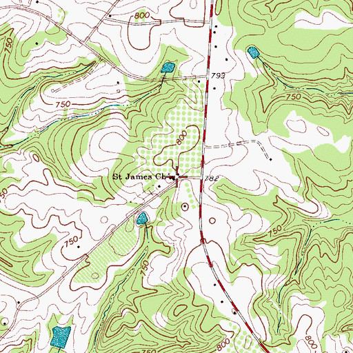 Topographic Map of Saint James United Methodist Church, SC