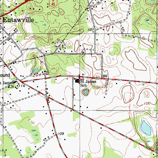 Topographic Map of Saint James Gaillard Elementary School, SC
