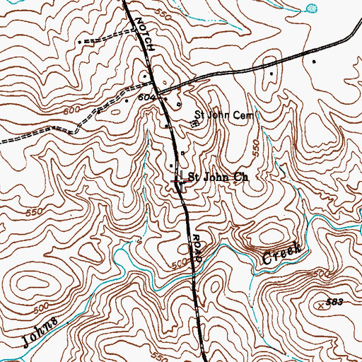 Topographic Map of Saint John Church, SC