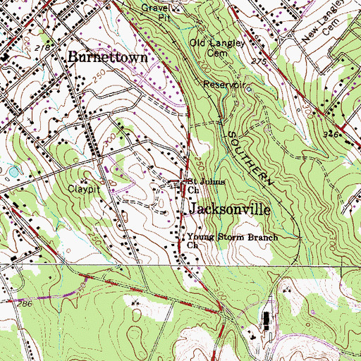 Topographic Map of Saint John Baptist Church, SC