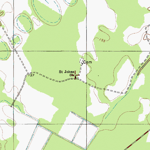 Topographic Map of Saint Johns Church, SC