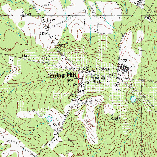 Topographic Map of Saint Johns Church, SC