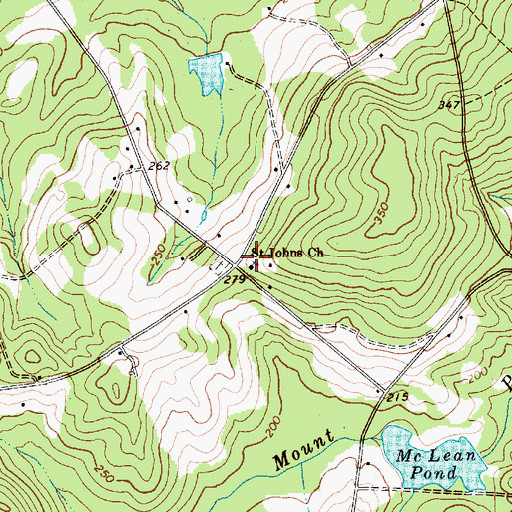 Topographic Map of Saint Johns Free Will Baptist Church, SC