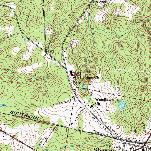 Topographic Map of Saint John Baptist Church, SC