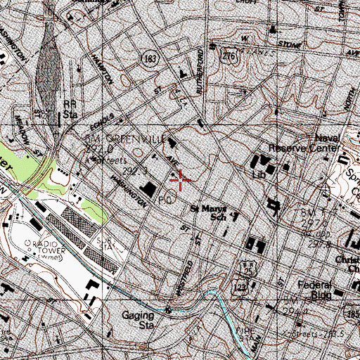 Topographic Map of Saint Johns School, SC