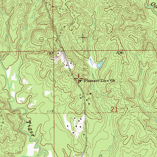 Topographic Map of Pleasant View Church, AL