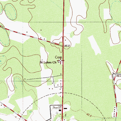 Topographic Map of Saint Lukes Church, SC