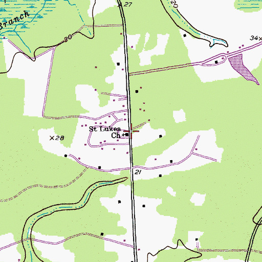 Topographic Map of Saint Lukes Church, SC