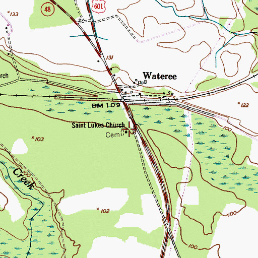 Topographic Map of Saint Lukes Church, SC