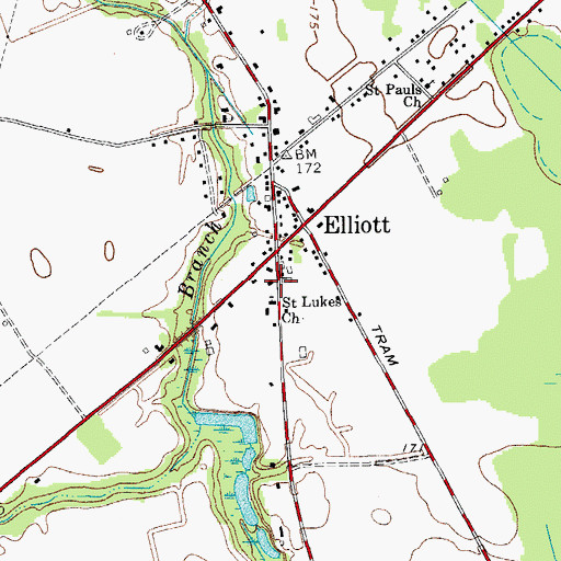 Topographic Map of Saint Lukes Church, SC