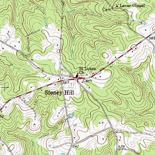 Topographic Map of Saint Lukes Lutheran Church, SC