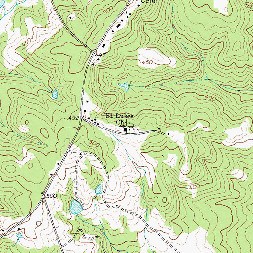 Topographic Map of Saint Lukes Church, SC