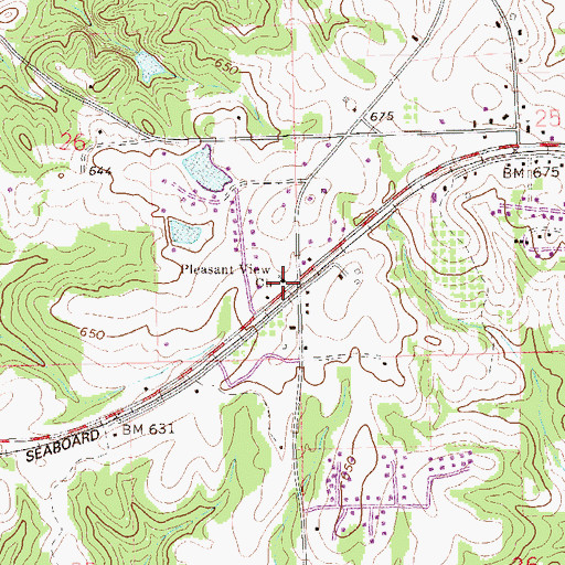 Topographic Map of Pleasant View Church, AL
