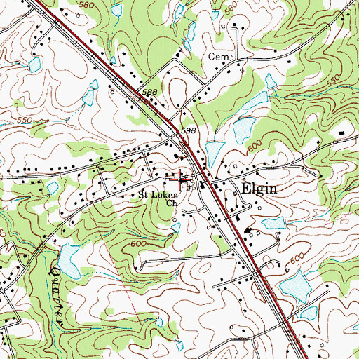 Topographic Map of Saint Lukes Church, SC