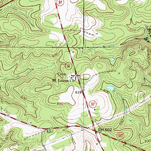 Topographic Map of Saint Luke Baptist Number 2 Church, SC