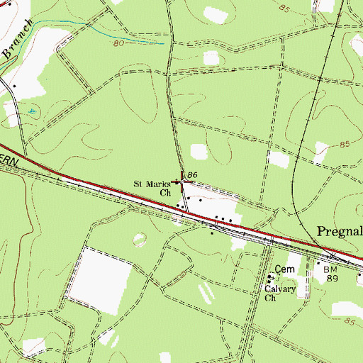 Topographic Map of Saint Marks Church, SC