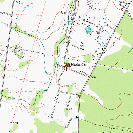 Topographic Map of Saint Marks Church, SC