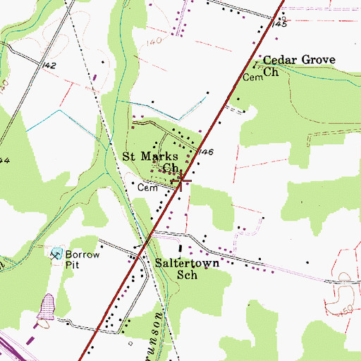 Topographic Map of Saint Marks Church, SC