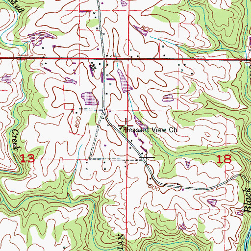 Topographic Map of Pleasant View Baptist Church, AL