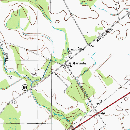 Topographic Map of Saint Marriahs Church, SC