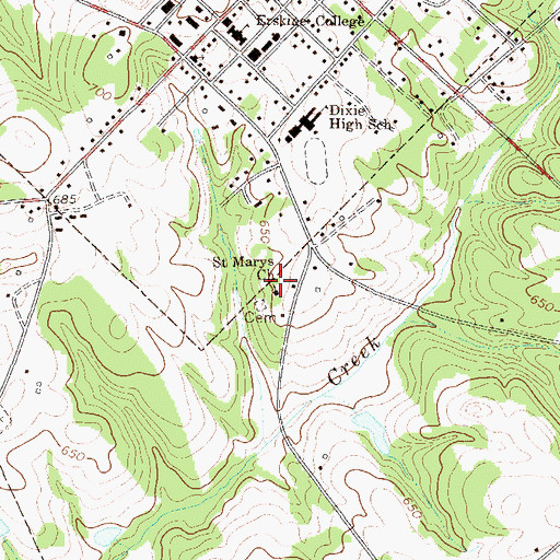 Topographic Map of Saint Mary Baptist Church, SC