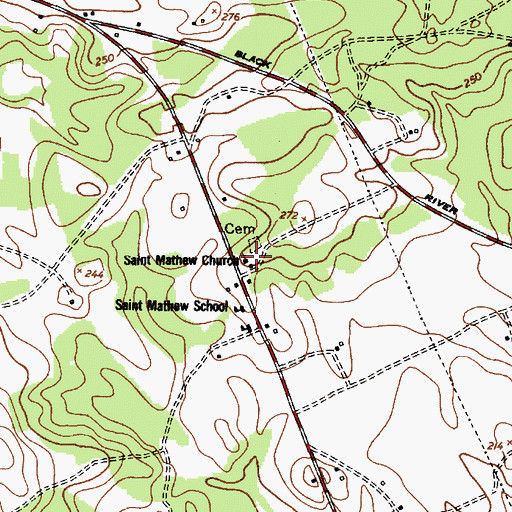 Topographic Map of Saint Mathew Church, SC