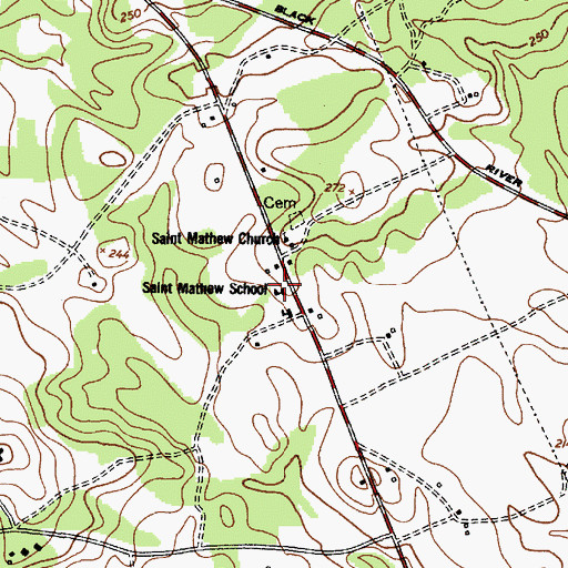 Topographic Map of Saint Mathew School (historical), SC