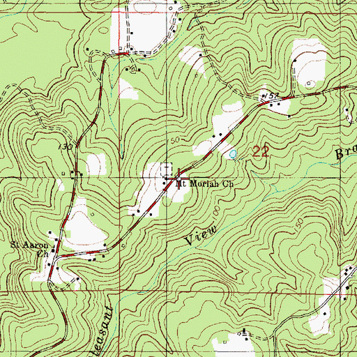Topographic Map of Pleasant View School, AL