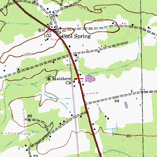 Topographic Map of Saint Matthew Church, SC