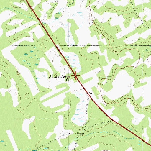 Topographic Map of Saint Matthews Church, SC