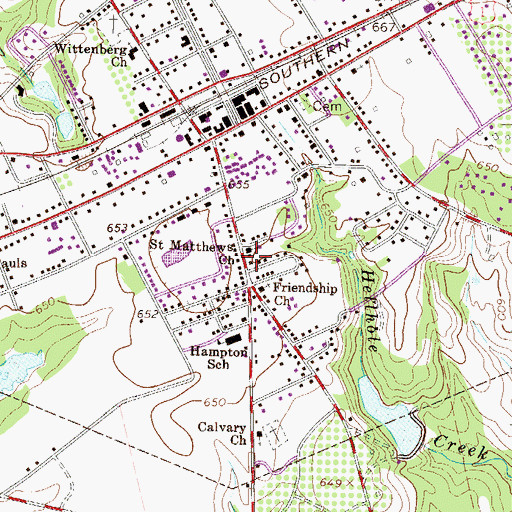 Topographic Map of Saint Matthews Church, SC