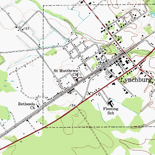 Topographic Map of Saint Matthews Church, SC