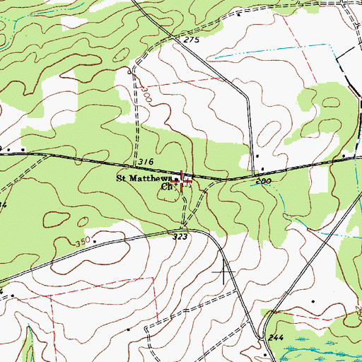 Topographic Map of Saint Matthews Church, SC